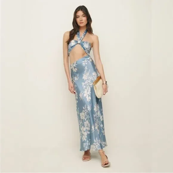 Reformation | Dresses | Reformation Blue Halter Maxi Sundress | Poshmark